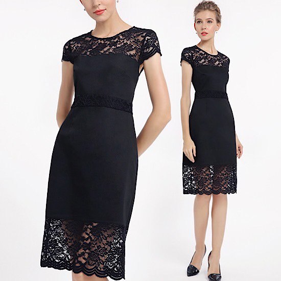 【取寄：納期2週間】パーティードレス ワンピース ドレス パーティー 膝丈 体型カバー 大きいサイズ 二次会 結婚式 お呼ばれ ドレス ワンピ フォーマルドレス 同窓会 低身長 ワンピース レディース 5,933円