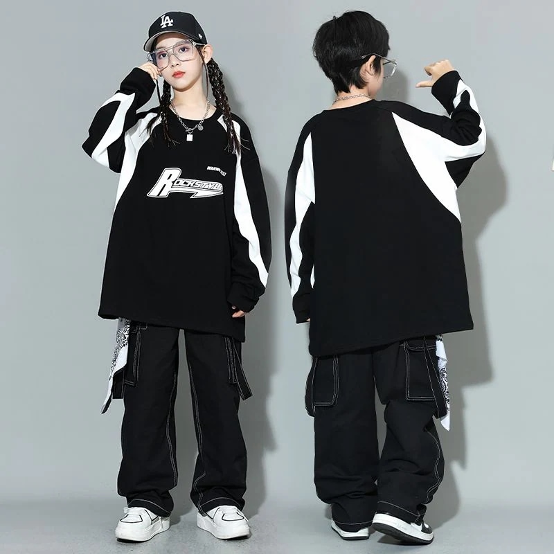 演服子供街舞潮服冬セットhiphopヒップホップ街長袖女児ジャズダンス男児元旦
