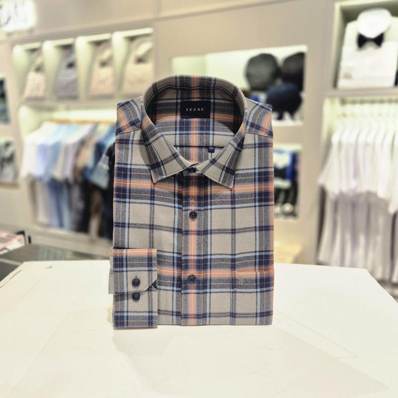 長袖レギュラーフィット起毛ビッグチェックカジュアルシャツYJEWBR129_s