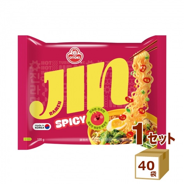 オットギ ジンラーメン スパイシー 韓国 120g×40袋 食品