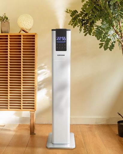 KEECOON 加湿器 大容量 スチーム式 加熱式 超音波式 13L 加湿器 業務用 大型 100C高温&除菌 ハイブリッド式 アロマ加湿 器 超音波 タワー型 水タンク 加湿 器 上から給水 切れタ