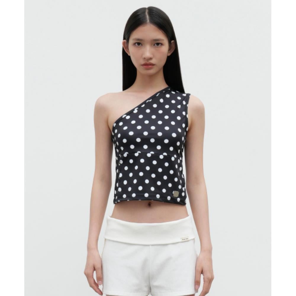 ROCKCAKE One Shoulder Dots Top Black RC25TP22400BK