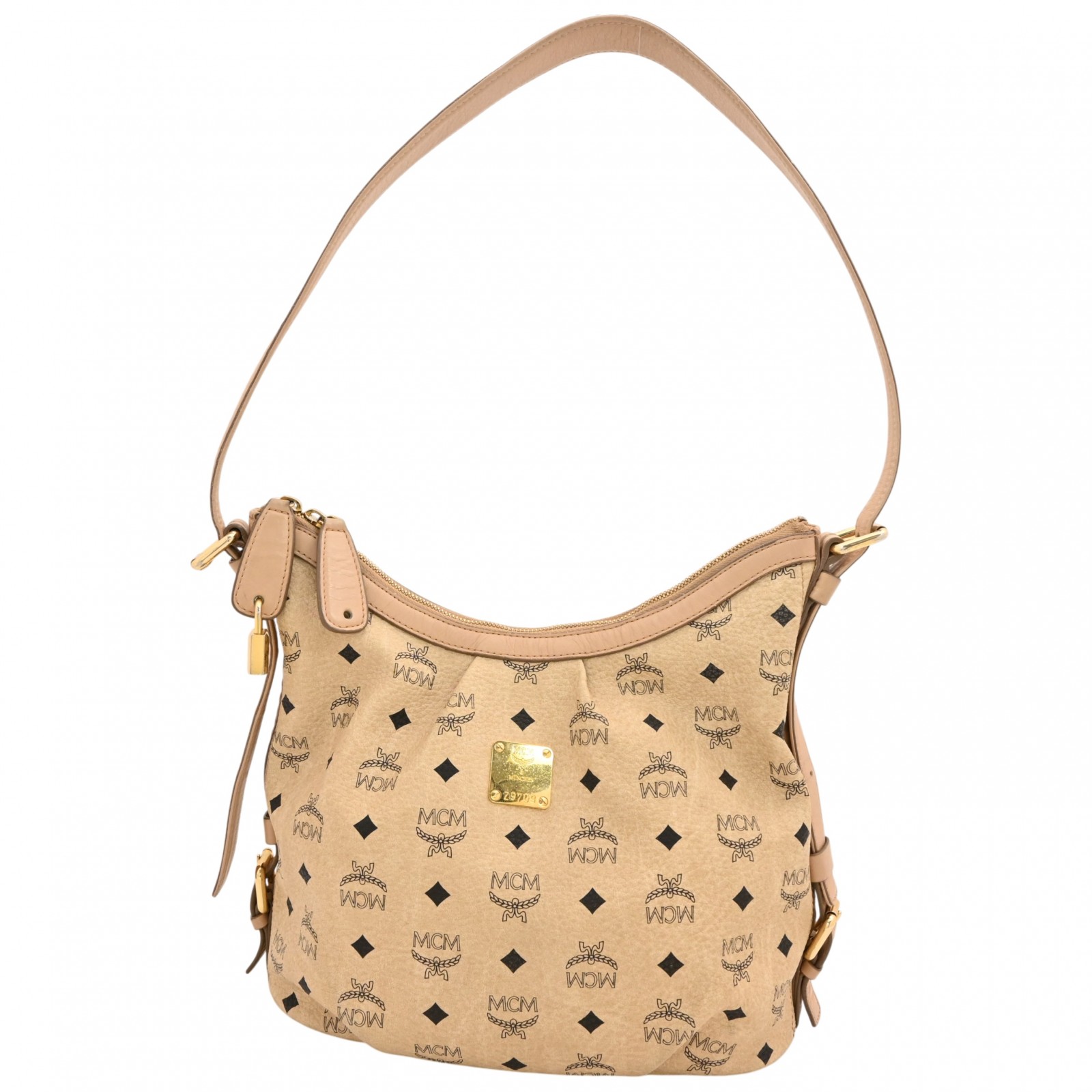 MCM ヴィセトス ロゴ ショルダーバッグ ゴールド金具 Bランク mc4512bz