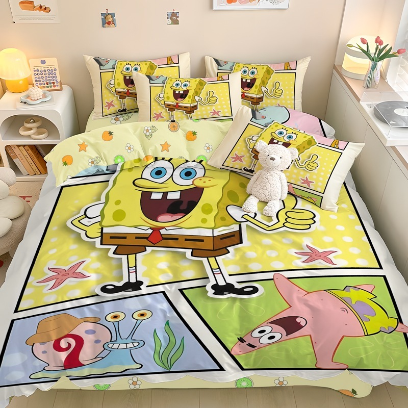 バイキンスバーグ スポンジボブ パトリック スター 4 ピース ドミトリー ベッド ピュア コットン スリーピース シングルおよびベッド レンタル ハウス ホーム