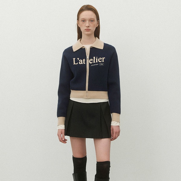 (CD-2136)LETTERING KNIT CARDIGAN