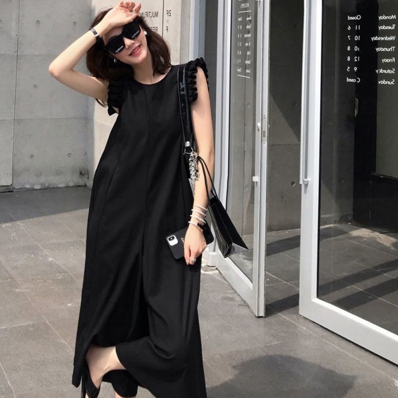 ボトムス パンツ ズボン オールインワンパンツ ロングパンツ ノースリーブ 袖フリル ワイドパンツ バックシャン かわいい 大人可愛い きれいめ カジュアル 上品 おしゃれ かっこい 大人女子