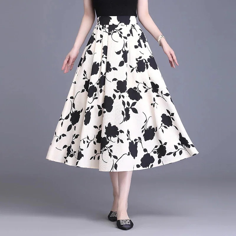 ファッションプリントプリーツスカート新型韓国質感が大きく痩せているロングスカート 5,195円