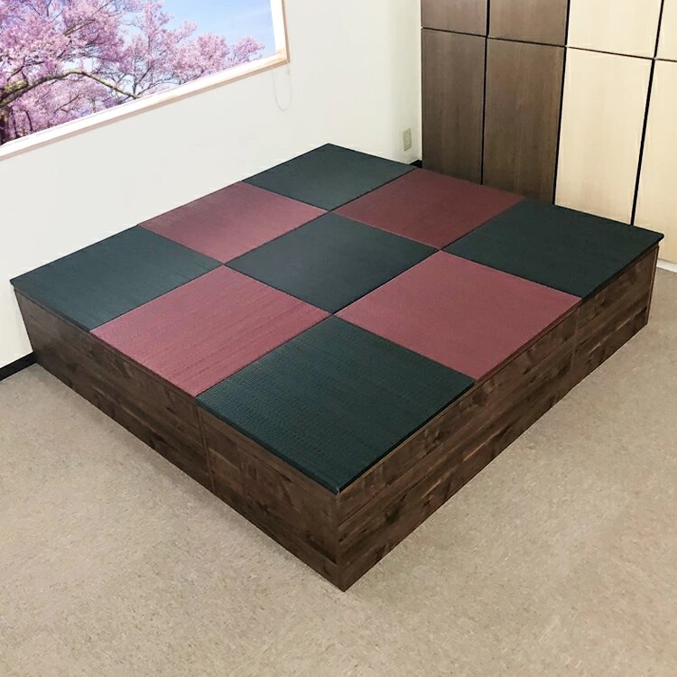 （完成品） 日本製 選べる６色 畳 ユニット （180180　高さ30ｃｍブラウン） 清風 収納付き 高床式ユニット畳 い草 収納 小上がり 畳 リビング 畳ボックス収納