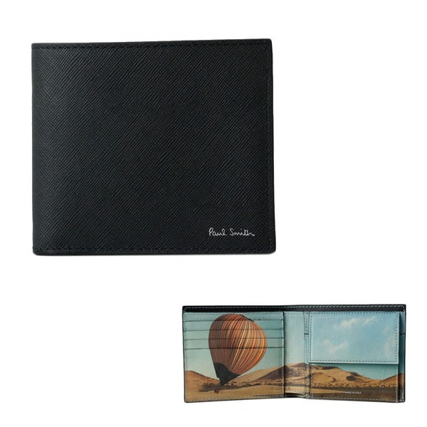 二つ折り財布 折り畳み M1A4833 MBALLO 79 2つ折小銭付き財布 BK ブラック