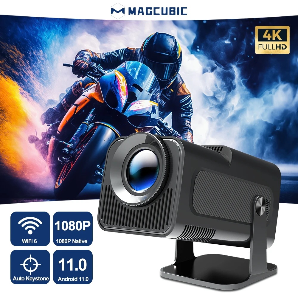 Magcubic Android 11 390ANSI HY320 プロジェクター 4K ネイティブ 1080P デュアル Wifi6 BT5.0 シネマ 屋外 ポータブル プロジェクター アップグレ