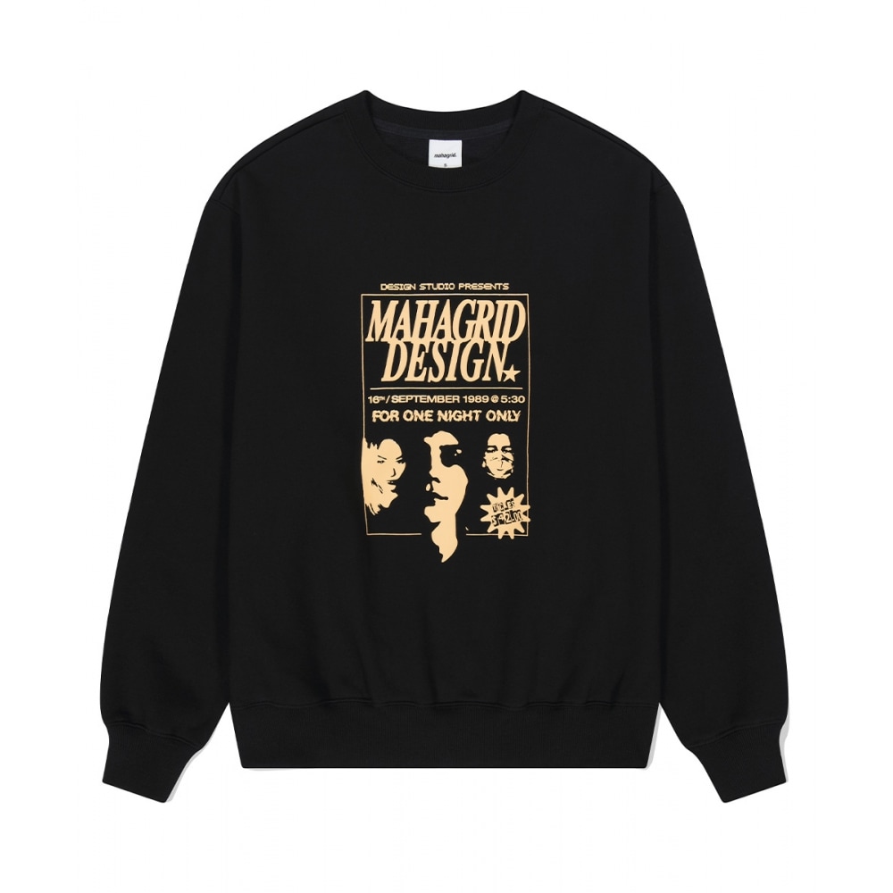 マハグリッドポスタースウェットシャツブラック (MG2DFMM446A) 9,251円