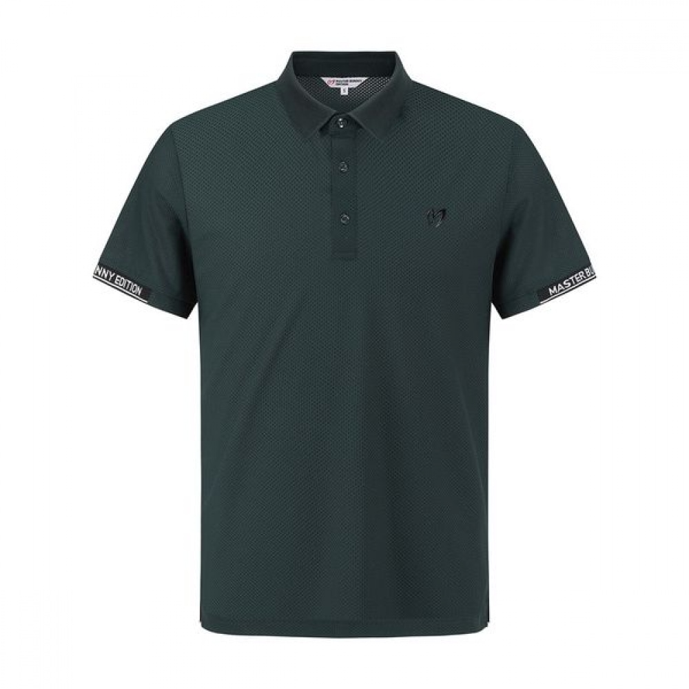 [マスターバニー] メンズロゴカフメッシュ半袖Tシャツ