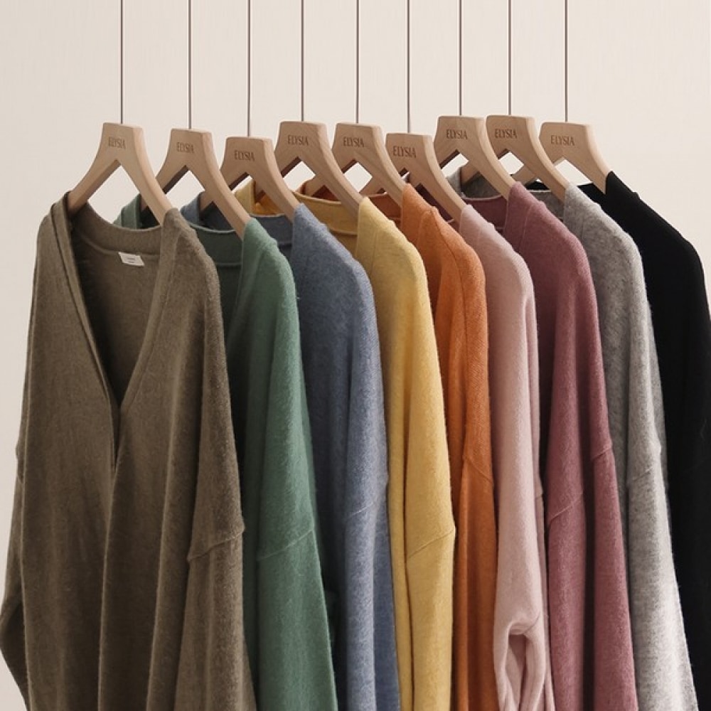 (Elysia) Mayu デイリーカシミアロングスリーブカーディガン