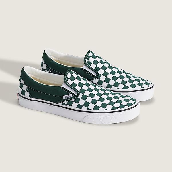 カラー帯理チェッカーボードスリップオンEMERALD / VN000EACEME