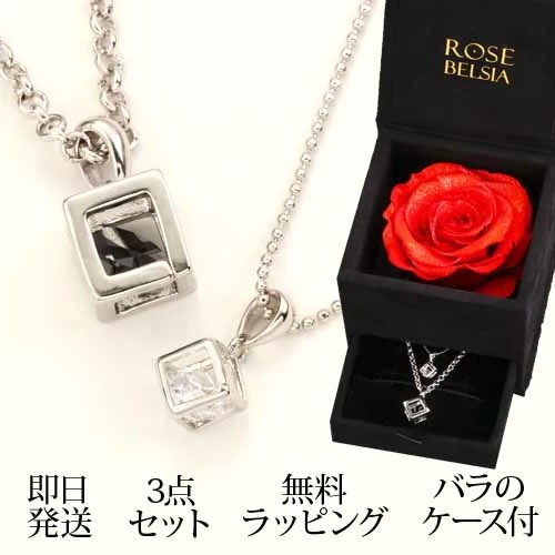 ペアネックレス ネックレス ペア シンプル 大人 バラのケース付き 美女と野獣 カップル お揃い ペア プレゼント 女性 結婚記念日 妻 誕生日プレゼント プレゼント レディース メンズ ブランド