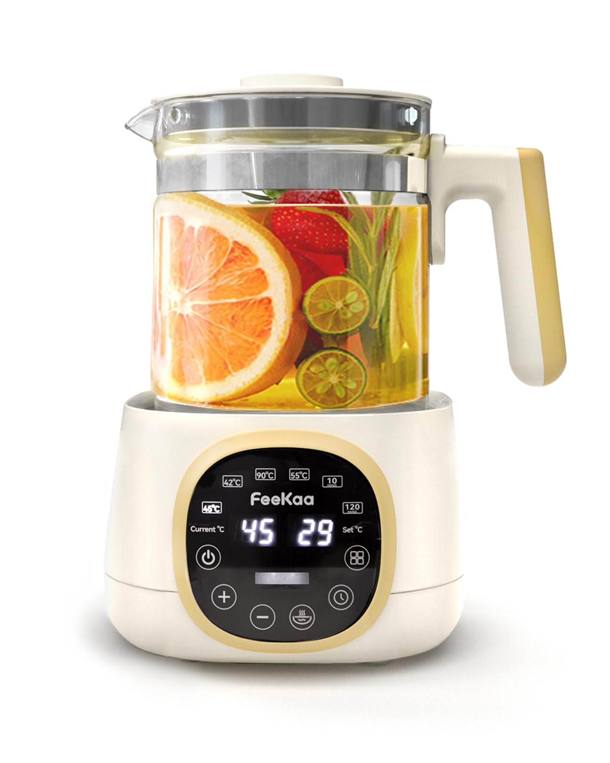 Feekaa 電気ケトル ガラス ケトル温度調節（1℃） 保温機能付き 予約 1.3L 湯沸かしケトル お茶/コーヒー/粉ミルク/お湯/インスタントラーメン 電子ケトル 調乳ポット 耐熱ガラス 茶漉