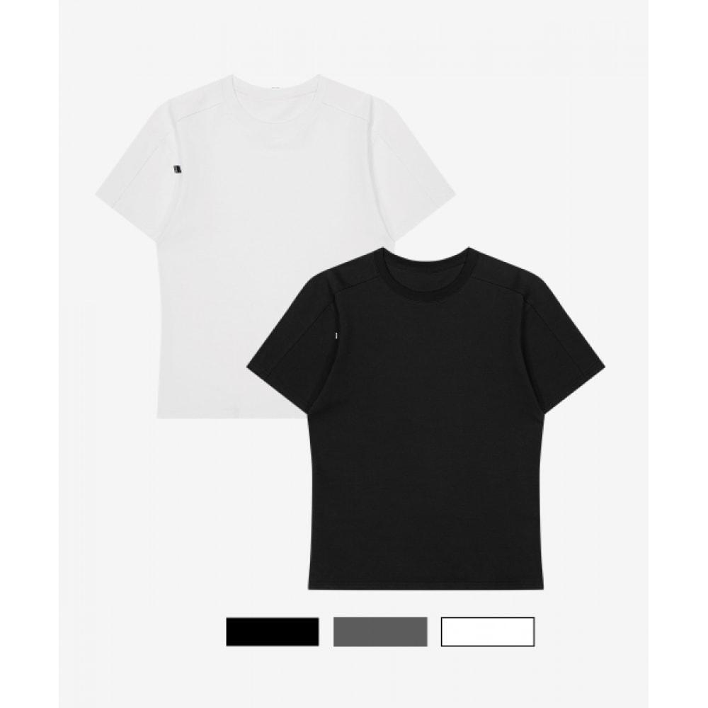 WAYDN [2パック] アクティブ+マッスルフィットコットンショートスリーブ