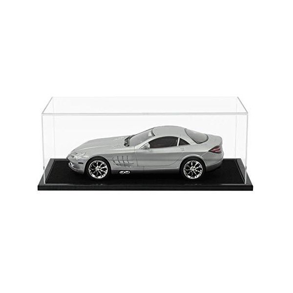 1:12 Scale Model Car Acrylic Display Case with a Black Wooden Base 並行輸入品