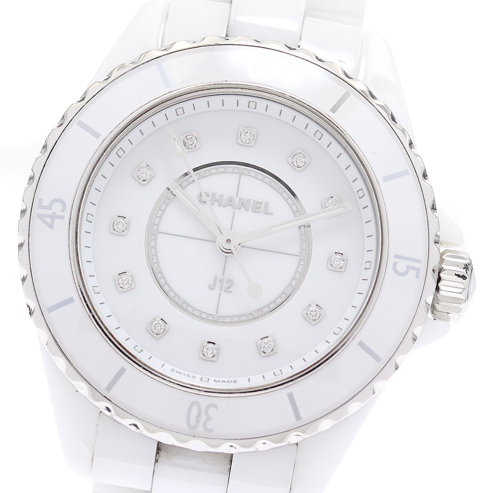 シャネル CHANEL H5703 J12 ホワイトセラミック 12Pダイヤ クォーツ レディース _882834【中古】
