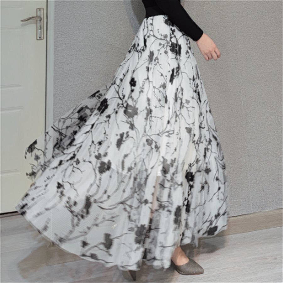 最新デザインの フェミニン 大人可愛い カジュアル系 可愛い レディースファッション 夏 フレア Aライン 体系カバー マキシ丈 ロングスカート  きれいめ お茶会 デイリーユース 女子会 お出かけ ロングスカート カラー:ブルー95cm