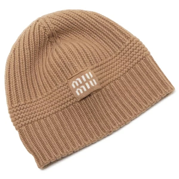 ニット帽 ビーニー カシミア ベージュ レディース MIU MIU 5HC311 2F8S F0040