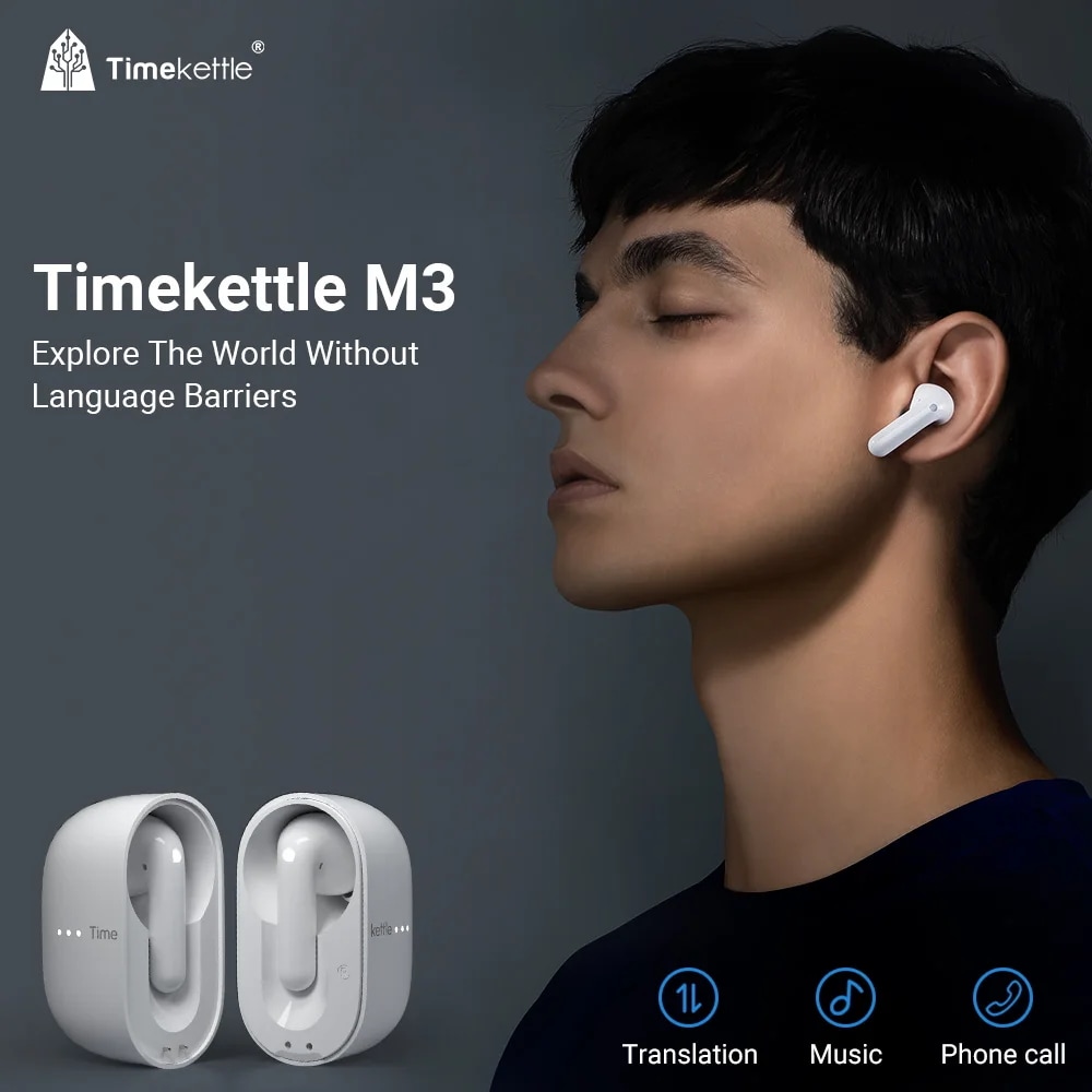 TimeKettle-M3言語同時翻訳ヘッドセットビジネス解釈電話音声翻訳旅行イヤフォン