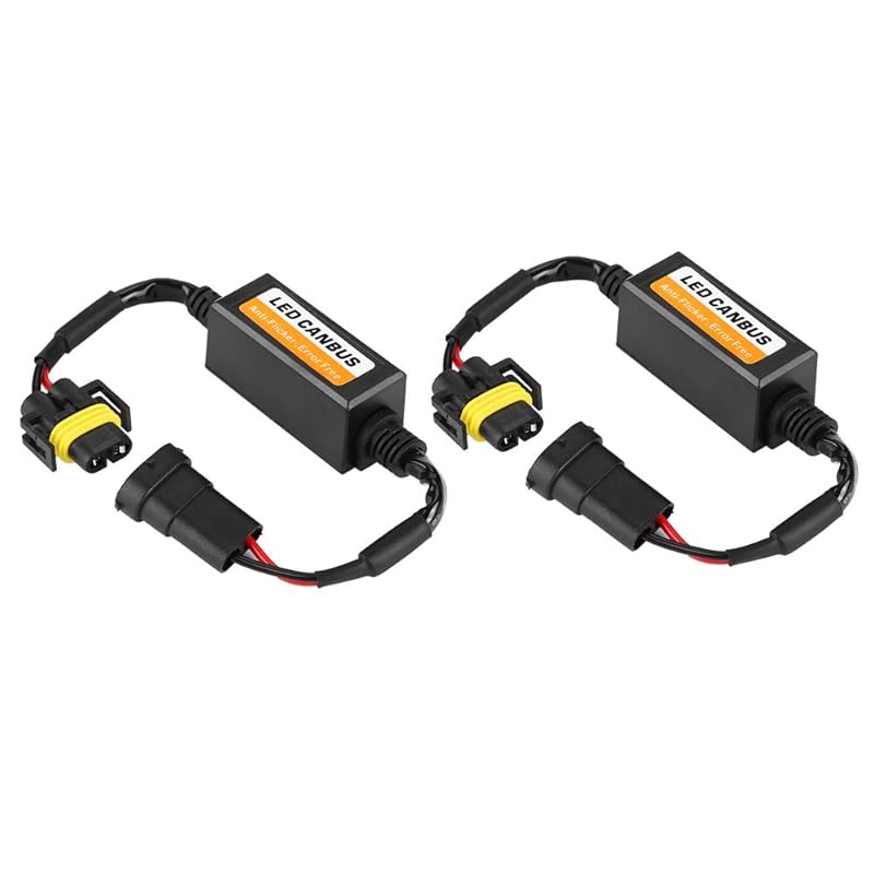 Qiilu LEDデコーダーPVCおよびH8/H9/H11 C12 LEDヘッドライトフォグランプアンチフリッカーフラッシュエラーキャンセラー用メタルデコーダー