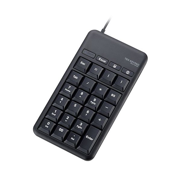 （まとめ）エレコムホットキー付きUSBテンキーパッド ブラック TK-TCM015BK 1個(×2セット)