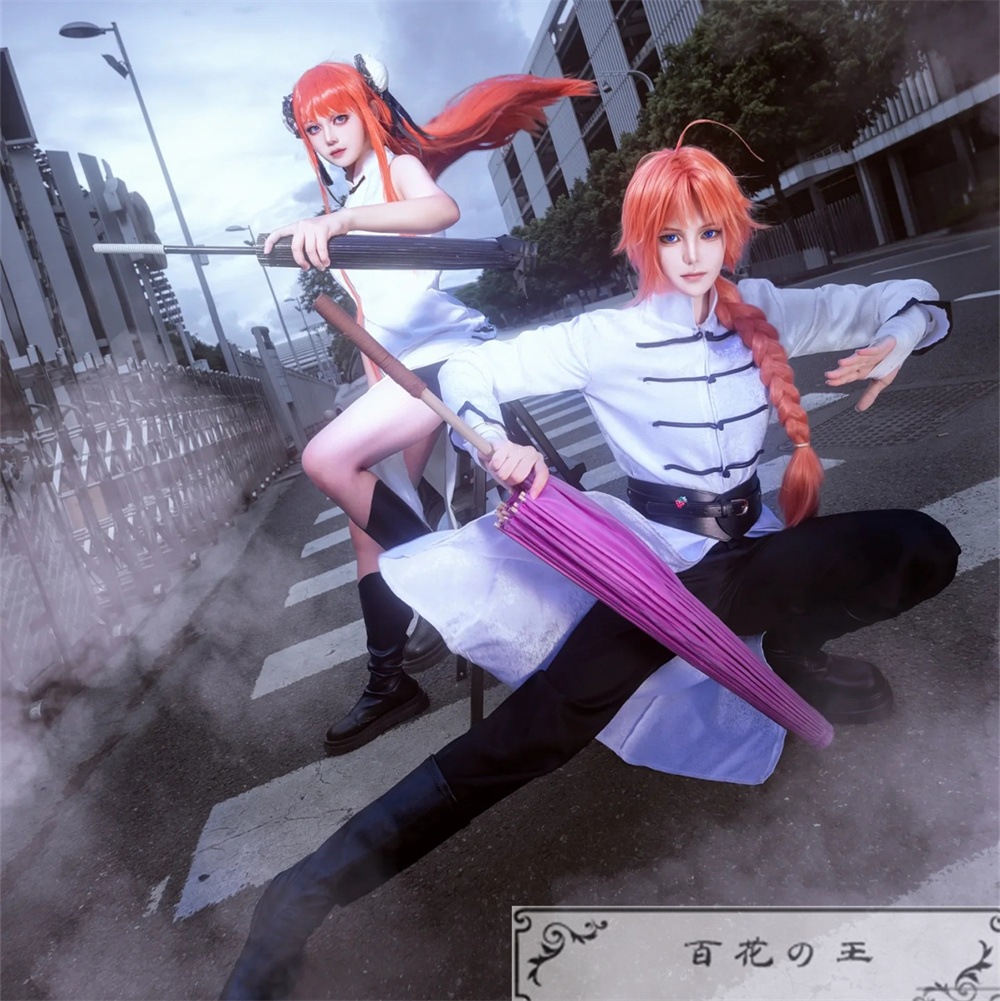銀魂 風 ぎんたま 神威 神楽 チャイナドレス 暗紋模様付き コスプレ衣装 コスチューム