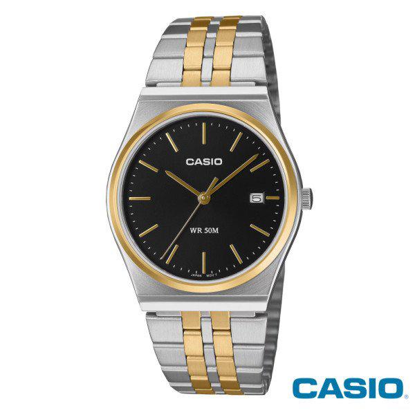 国内当日発送 時計 MTP-B145SG-1A アナログ 男女兼用 ビンテージ コンビ メタル時計