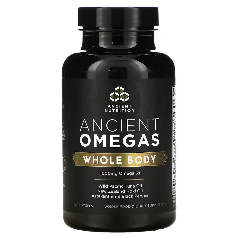Dr. Axe / Ancient Nutrition　エンシェントオメガ全身に1,000mgソフトジェル90粒