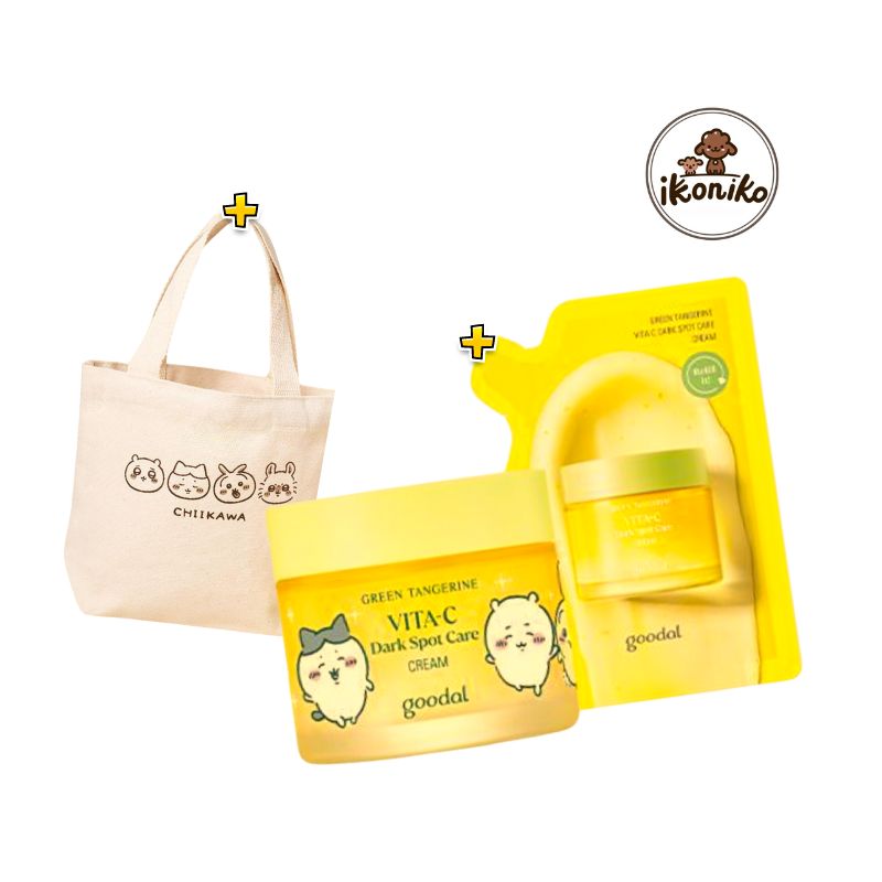[ちいかわ]グリーンタンジェリンビタCダークスポットケアクリーム (本品 75ml + リフィル 75ml + ちいかわミニバッグ)