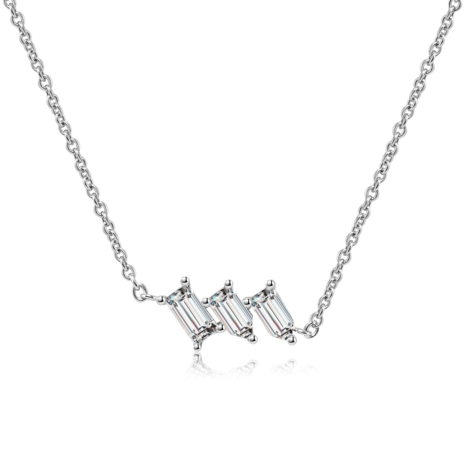 [高品质 Silver925] ジルコン 925 トリプルジェムブレスレット