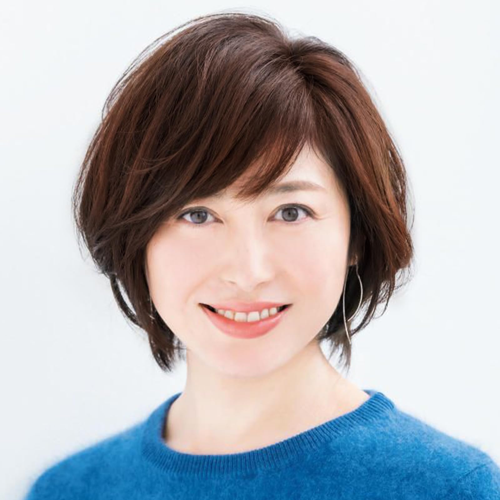 HAIRCUBE 人毛ウィッグ 自然 人毛100 フルウィッグ フロントレースウィッグ ショートヘア 医療用ウィッグ レディース 女性 かつら ファッション 耐熱 ふんわり wig(ダークブラウン)