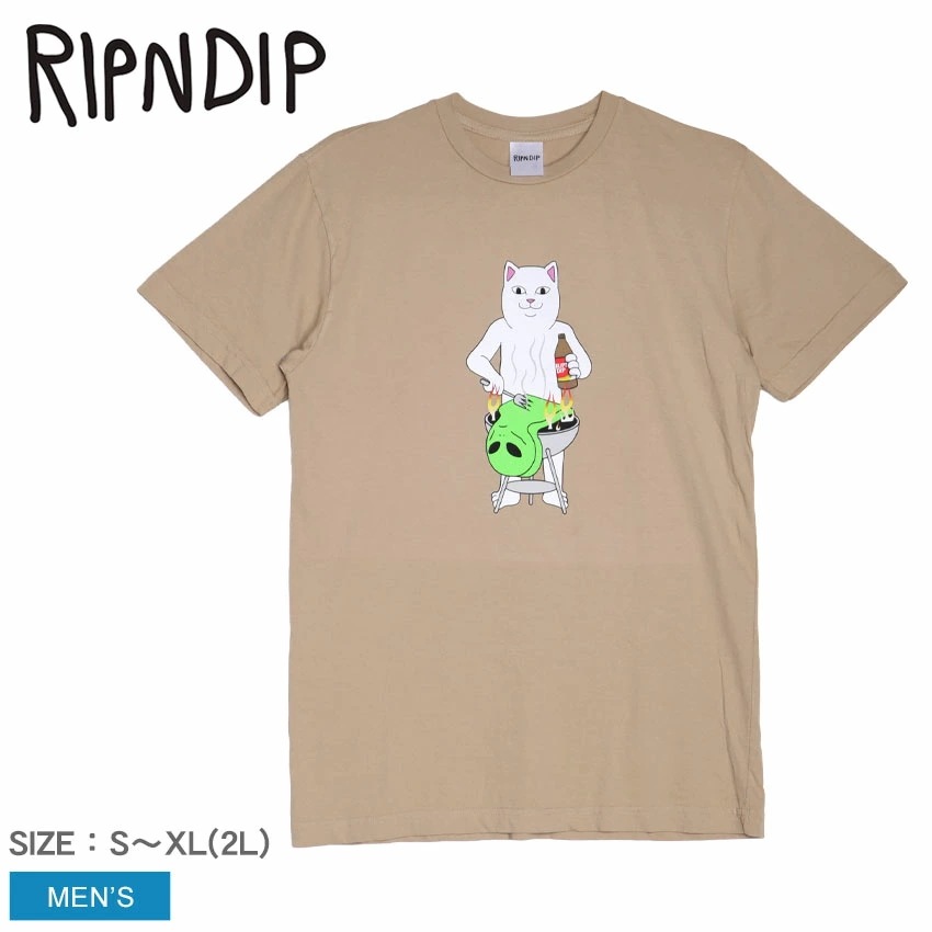 BBQ DAY TEE RND9945 メンズ ウエア トップス クルーネック ブランド ストリート カジュアル スケボー スポーツ スケート ロゴ アウトドア プリント 半袖