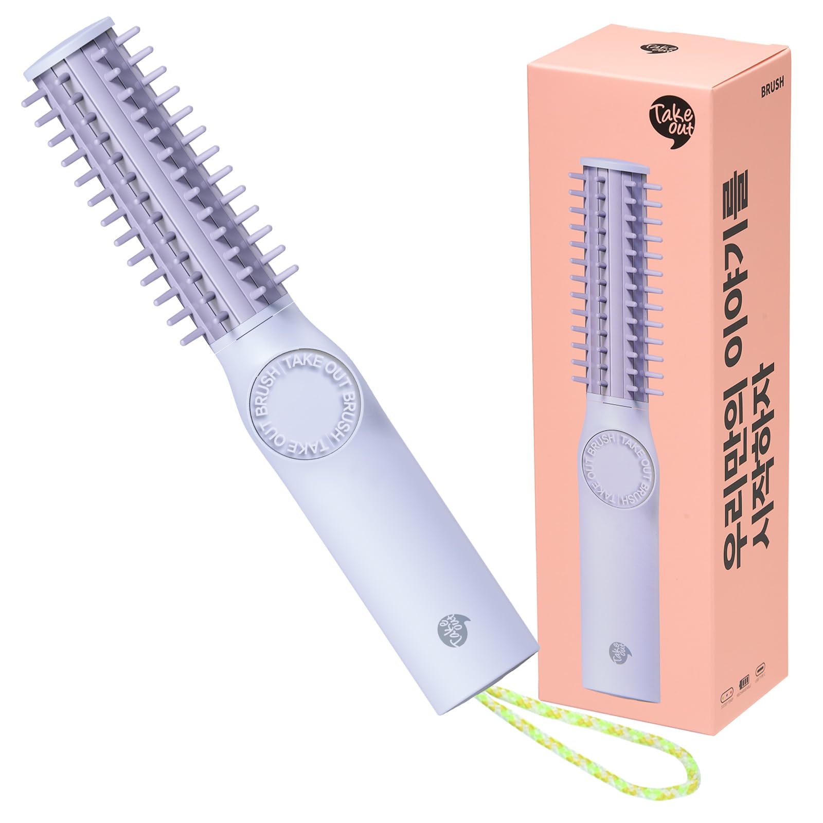 【公式限定】TAKE OUT 4.5 韓国発 ヘアアイロンコードレス ブラシ コードレス 持ち運び オリヤン 温度3段階 軽い 小さい 充電式 USB Type-C カール コテ ヒートブラシ TAK