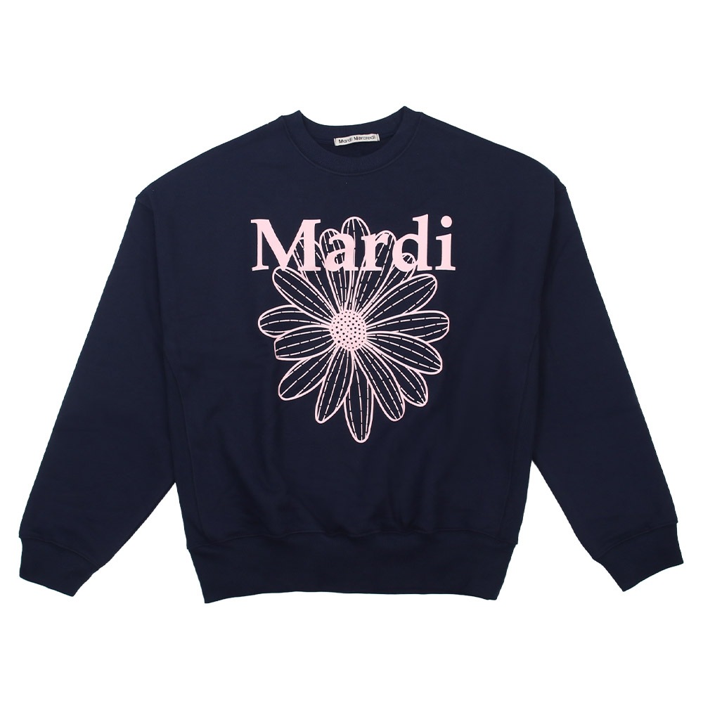 SWEATSHIRT FLOWERMARDI NAVY PALEPINK 長袖 レディース 韓国 ファッション アパレル