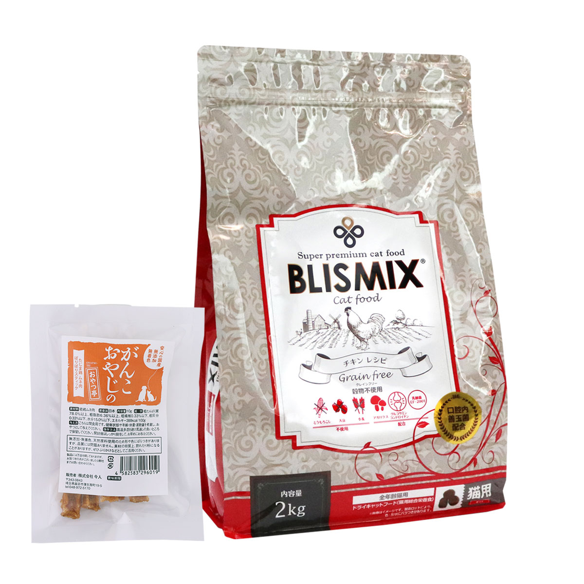 キャットフード グレインフリー 2kg【国産たじま鶏ジャーキー(小サイズ)付き】 5,643円