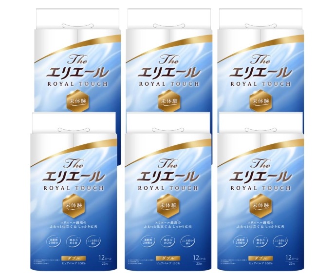 トイレットペーパー The エリエール 25ｍ×72ロール(12ロール×6パック) ダブル パルプ100% こころ安らぐ香り