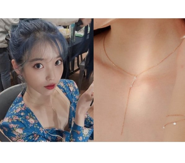 公式製品/IU着用ネックレス/Yライングリッターネックレス/韓国人気ブランド/女性アクセサリー