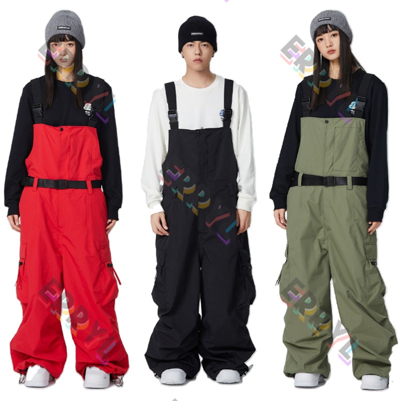 [3日内急速出荷]韓国風 スノーボードウェア つなぎ ビブパンツ ロングパンツ ボトムス ズボン スノボウェア スキーウェア 撥水防風 保温 雪遊び 暖かい