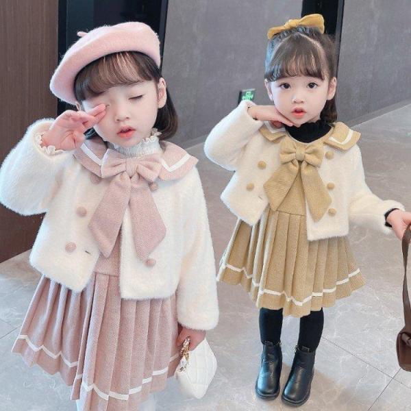 ワンピース 長袖 入学式 スーツ ひざ丈 女の子 子供服 セットアップ ジャケット ワンピース 秋冬 卒業式 入園準備 卒園式 七五三 受験 結婚式