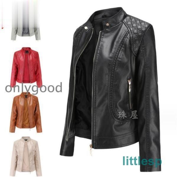 レザージャケット　秋冬　レディース　ライダースジャケット　革ジャン　アウター　PUジャケット　着痩せ　フェイクレザー