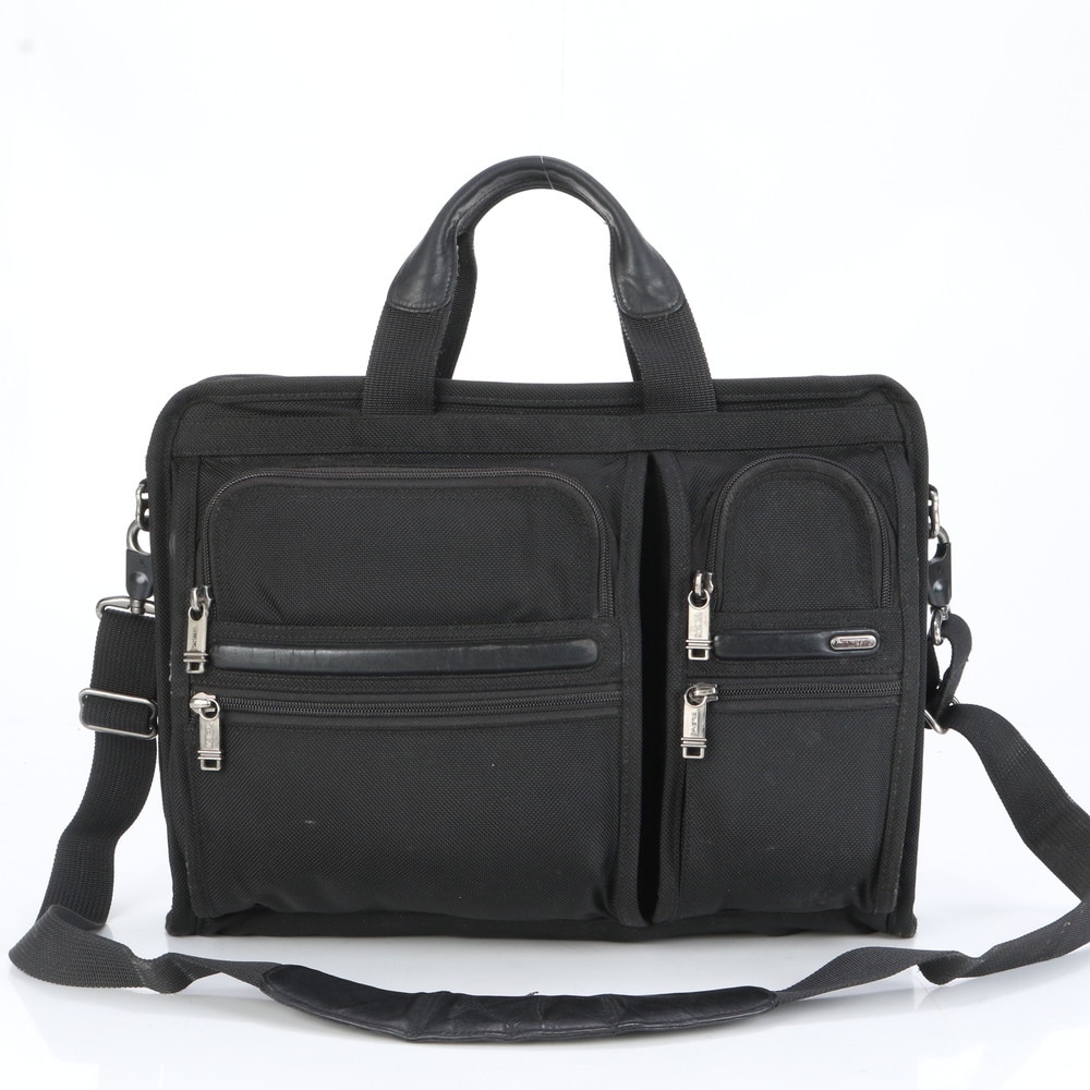 美品 トレーサータグ付 アルファ レザー×ナイロン 2WAY ビジネス バッグ 斜め掛け 書類鞄 ブリーフケース トート 通勤 ショルダー A4 メンズ EEE CJ17-1 中古