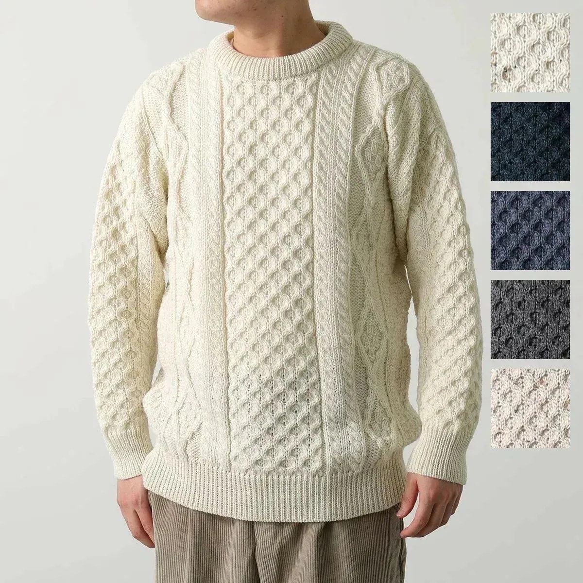 Aran Crafts アランクラフト アランセーター Crew Neck Sweater C1347 メンズ ニット クルーネック ウール 長袖 カラー5色