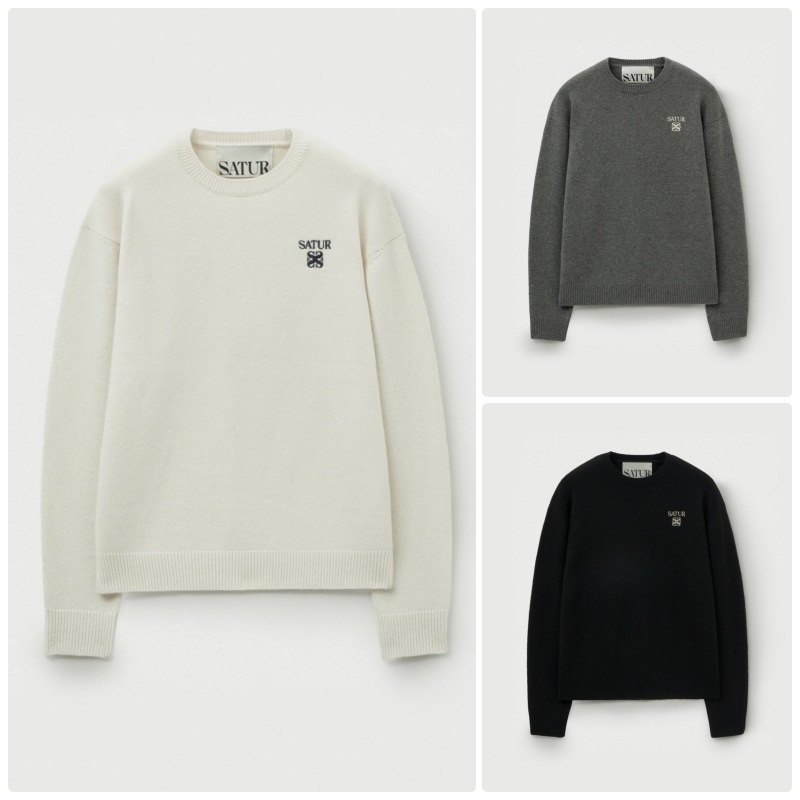 【SATUR】 25FW LOREN CLASSIC LOGO KNIT : 3COLORS