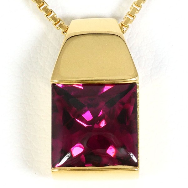 K18 18金 YG ネックレス ロードライトガーネット 3.23 カード鑑別書 中古