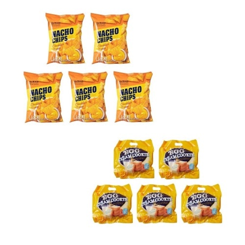 ノーブランドナチョチップチェダーチーズ味155g×5個+エッグクリームクッキー300g×5個学校事務所 9,719円