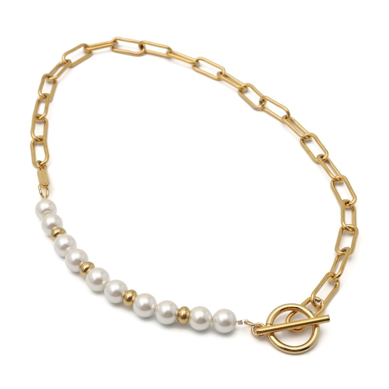 パールネックレス [n444-gold]