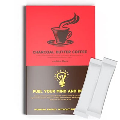 他サイト： チャコール バターコーヒー 簡単に溶ける粉末 スティック個包装 （30包）ミウラタクヤ商店 糖質0.6g ケトジェニック 16時間断食 ダイエットの商品画像